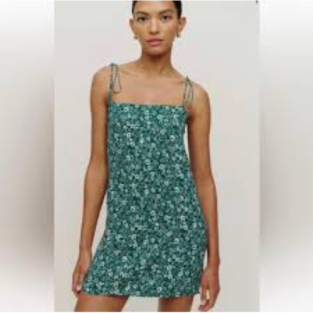 Reformation Green Floral Camisole